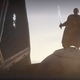 Moff Gideon emerges with his stolen weapon at the climax of The Mandalorian’s first season.